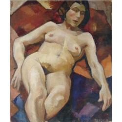 BENCKER (20th Century) DOUBLE SIDED NUDE WOMAN AND MAN.