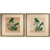 Image 1 : J. K. CAMPBELL (American, Engraver, 19th Century) PAIR OF FLORAL WATERCOLOR HIGHLIGHTED ENGRAVINGS.