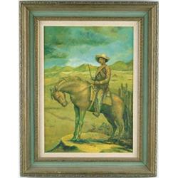 R. VILLEGAS (20th Century) MEXICAN BANDIT ON HORSEBACK.