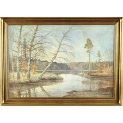 SIGNED (American School, 20th Century) LATE FALL IN NEW ENGLAND.