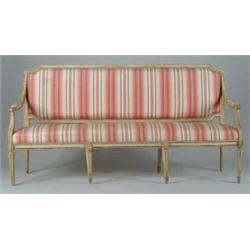 PAINTED AND UPHOLSTERED LOUIS XVI SETTEE.