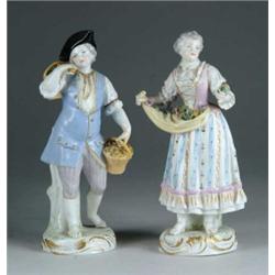 PAIR OF MEISSEN FIGURINES.