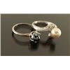 Image 2 : Lot of 2 Sterling & Pearl Rings
