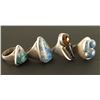 Image 2 : Lot of 4 Sterling & Stone Mens Rings