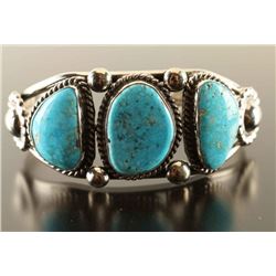 Birdseye Turquoise Silver Concho Cuff