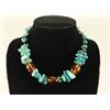 Image 1 : Turquoise Nugget & Amber Necklace