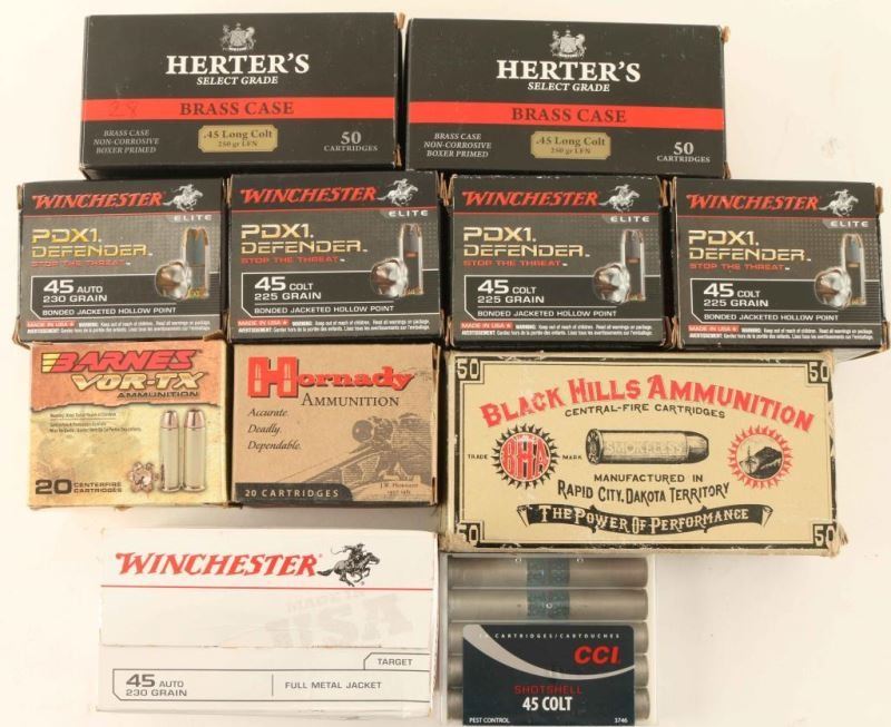 Boxed Lot Of 45 Ammo