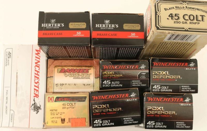 Boxed Lot Of 45 Ammo