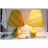 Image 1 : Retro Lamps (2) Yellow With Cloth Shades