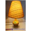 Image 2 : Retro Lamps (2) Yellow With Cloth Shades