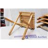 Image 2 : (4) Small Wooden Folding Tables (13.5"x 11.5" x 11.5")