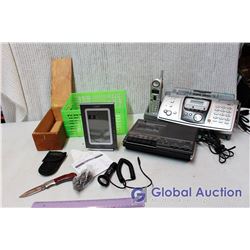 Lot of Vintage Tech (Fax/Answering Machine, Alarm Clock, Cassette Recorder)