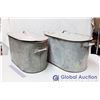 Image 1 : (2) Vintage Metal Tubs