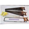 Image 1 : (3) Wood Saws and a Hacksaw