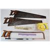 Image 4 : (3) Wood Saws and a Hacksaw