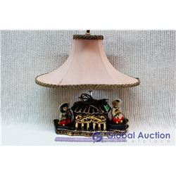 Oval Shaped Painted Decorative Lamp (Working)