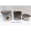 Image 2 : Lot Of 3 Metal Buckets
