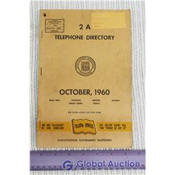 Vintage 2A Telephone Directory October 1960