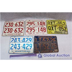 (5) Sets Matching License Plates (70s/80s)