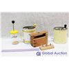 Image 2 : Box of Vintage Kitchenware (Flour Sifters, Chopper, Butter Press