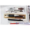 Image 2 : Lot of Misc Kitchenware (Knifes, Cutlery), Styling Brush Iron and Walking Stick
