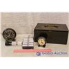 Image 1 : Lot of Vintage Alarm Clocks, (8) Flashlights and Metal Box w/Lock