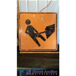 Aluminum Men At Work Sign (29.5"x 29.5")