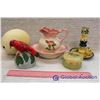 Image 1 : Ostrich Egg Shell, Candle Holder, Small Pitcher & Basin