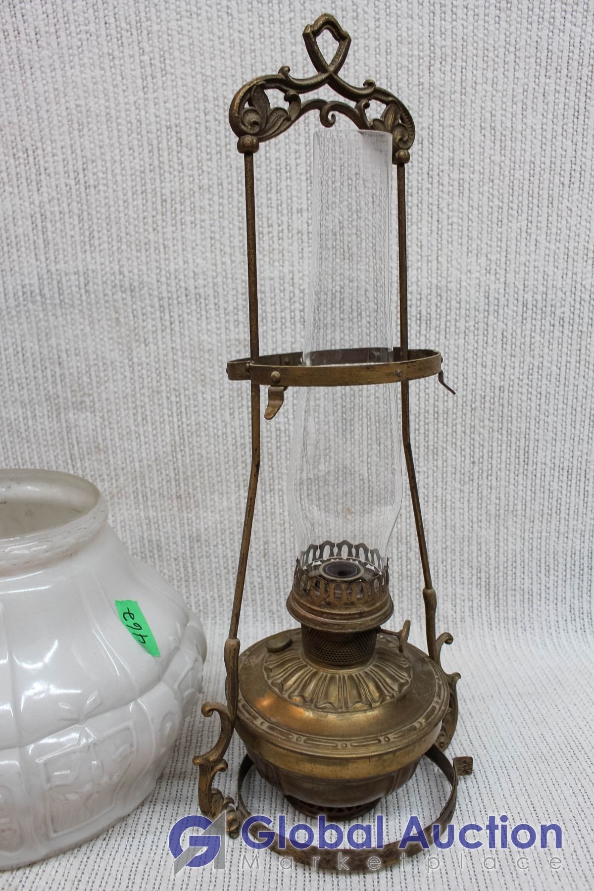 Vintage Aladdin Hanging Coal Oil Lamp