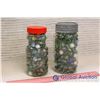 Image 1 : (2) Glass Jars of Marbles