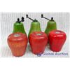 Image 1 : (3) Sets of Wooden Apple/Pear Salt and Pepper Shakers