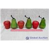 Image 2 : (3) Sets of Wooden Apple/Pear Salt and Pepper Shakers