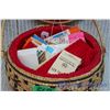 Image 2 : Sewing Basket and Pin Cushion w/Accessories