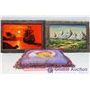 Image 1 : (2) Framed Pictures on Canvas and Cloth, Alaska Highway Edmonton Pillow