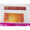 Image 1 : Macau Gold Banknote 99.9% Pure Gold With Certificate Of Authenticity