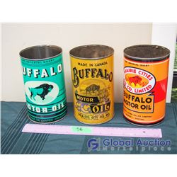 Lot Of Reproduction Buffalo Tins (3)