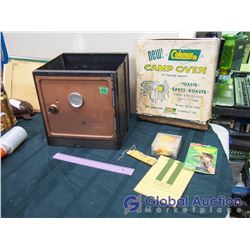 Lot Of Vintage Camping Related (Coleman camp oven w/box, 11 Steps to Survival, etc)