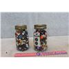 Image 2 : Pair Of Glass Jars Full Of Buttons