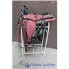 Image 2 : Red Saddle With Saddle Stand (15" ish)