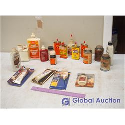 Lot of Assorted Oil Tins and Sealants