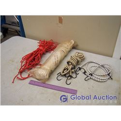 Lot Of Bungee Cords W/ Assorted Rope