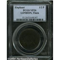 (1694)[TOKEN] London Elephant Token, Thick Planchet VF20 PCGS.