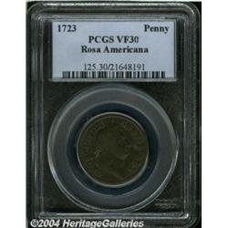 1723[PENNY] Rosa Americana Penny VF30 PCGS.
