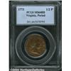 Image 1 : 1773[1/2P] Virginia Halfpenny, Period MS64 Red and Brown PCGS.