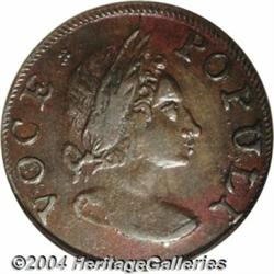 1760[1/2P] Hibernia-Voce Populi Halfpenny MS63 Brown NGC.