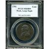 Image 3 : 1791[1C] Washington Large Eagle Cent MS64 Brown PCGS.
