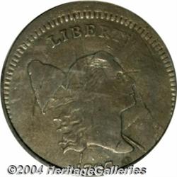 1797[1/2 C] 1 Above 1--Struck 3% Off Center--Plain Edge XF40 PCGS.