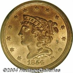1854[1/2 C] MS65 Red NGC.