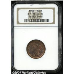 1855[1/2 C] MS64 Red and Brown NGC.