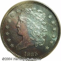 1835[1/2 C] PR64 Brown PCGS.